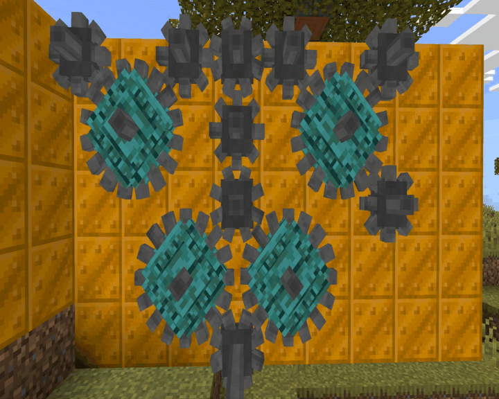 A series of both large and small gears being driven in a gear chain