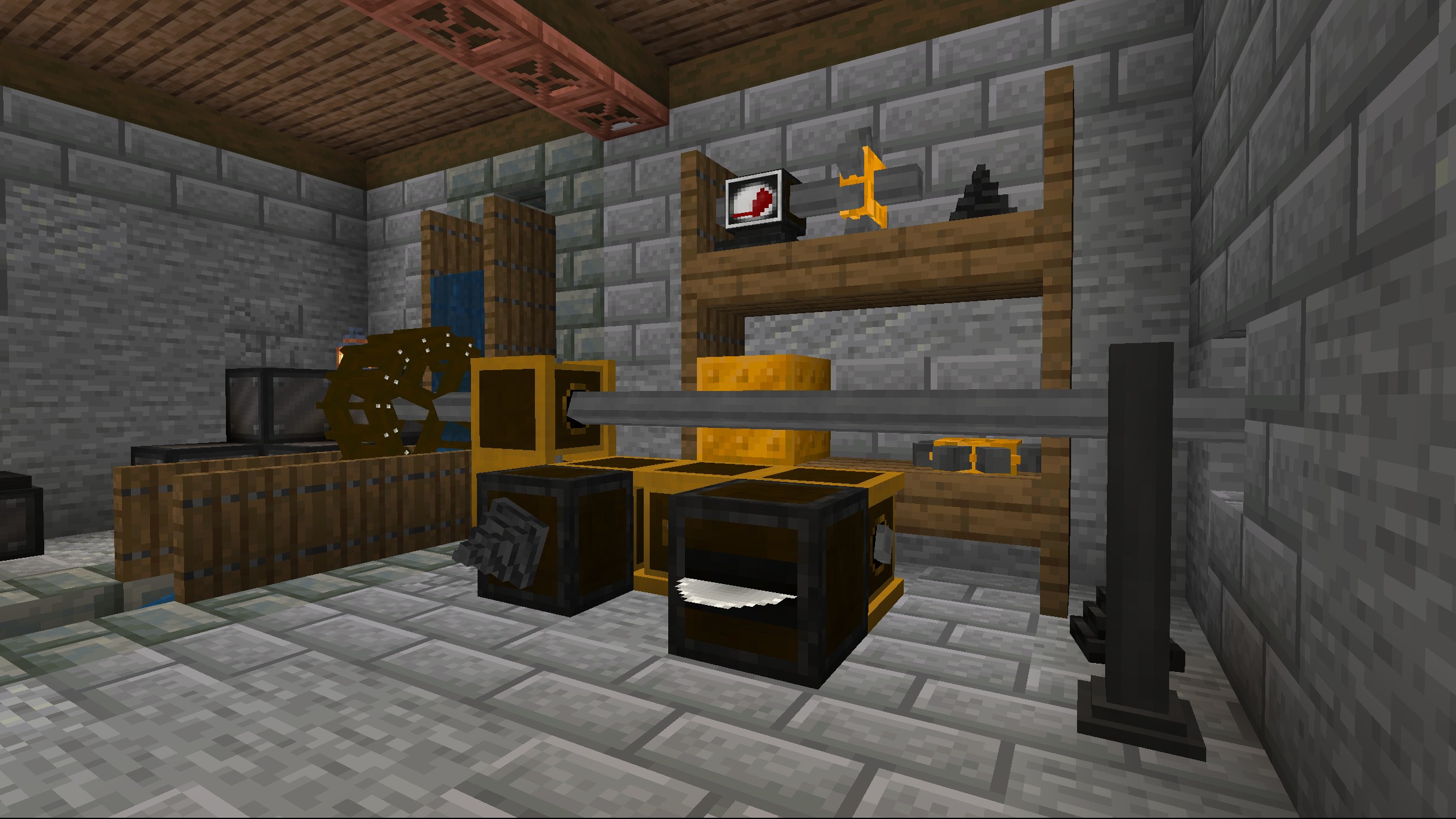 A workshop setup with basic mechanical tools on power sources